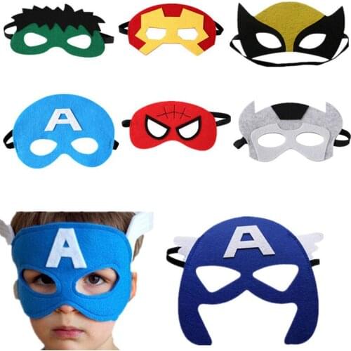Adult Avengers Superhero Eye Mask Kids Spider-Man/Hulk/Iron Man Halloween Cosplay Party Prom Mask