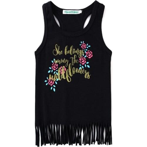 Floral Pig Fashion Baby Girls Dress Kids Girl Summer Sleeveless Boho Tassel Dresses Little Girls Fashion Kid Dress