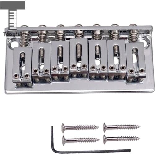 Tooyful 7 String Fixed Type Bridge with Wrench Screws for Electric Guitar Replacement