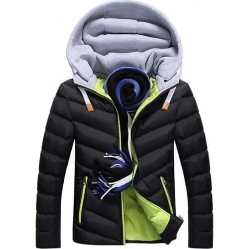 Winter Jacket Men Pop Fashion Hooded Thickening Padded Cotton Coats Mens Windproof Jackets Jaqueta Masculina Outwear Parkas