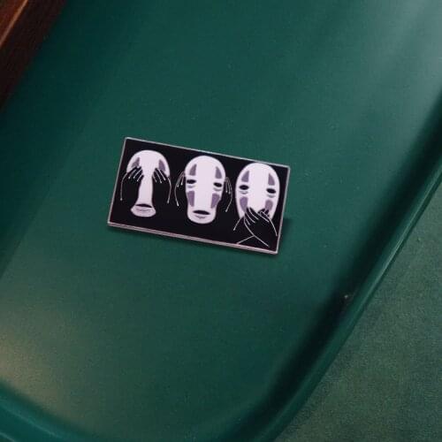 Spirited Aways No Face man Enamel Pin Badge Enamel Brooches Women Men Lapel Pin Hat Badge Cartoon Cute Metal Figure