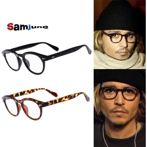 Samjune High QualityJohnny Depp Style Glasses Men Retro Vintage Prescription Glasses Women Optical Spectacle Frame Eyewear