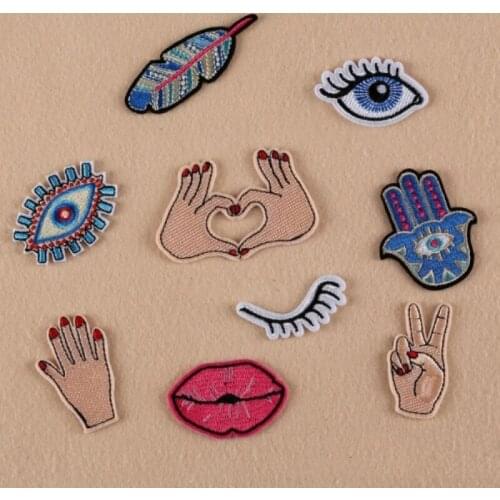 Wholesale 40pcs DIY Embroidered Sewing On Patch Iron-On Patch Stickers For Clothes Sewing Fabric Applique Supplies YO19