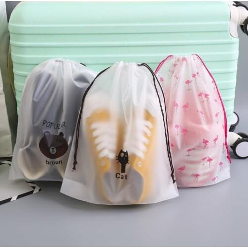 Transparent Cosmetic Bag Portable Storage Organizer Bag Eco Friendly Travel Waterproof Makeup Bath Drawstring Plastic Bags