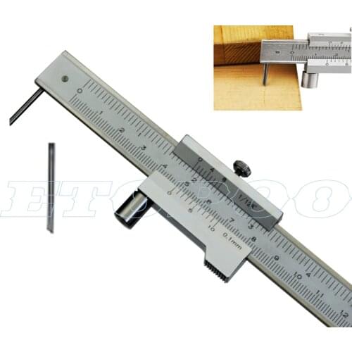 0-200mm Marking Vernier Caliper With Carbide Scriber Parallel Marking Ruler With Spare Needle Measuring Instrument Tool