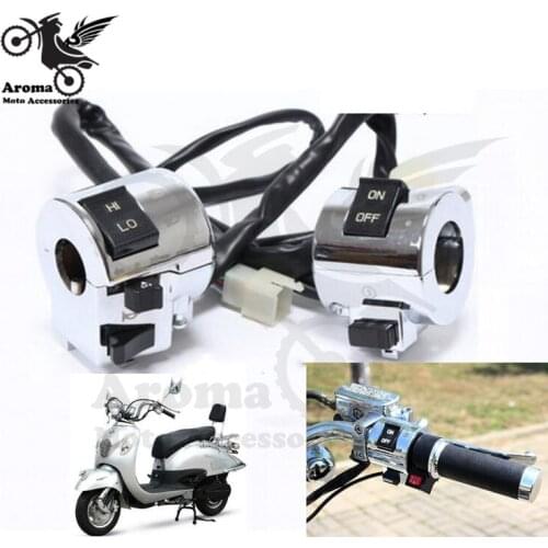 25MM silver chrome handlebar unviersal part grip bar for vespa piaggio scooter handle control moto accessories motorcycle switch