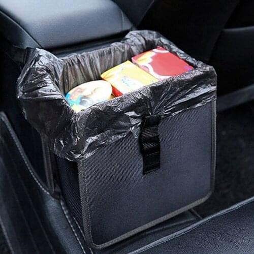 Folding Space Saving Trash Rubbish Bin Multifunction Car Storage Box Organizer Car Interior Trash Can Storage Waste Basket