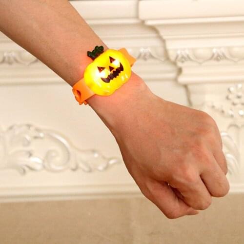 Halloween Luminous Pumpkin Watch Bracelet Halloween Childrens Gift Atmosphere Party Decoration LED Lights Bracelet Watch