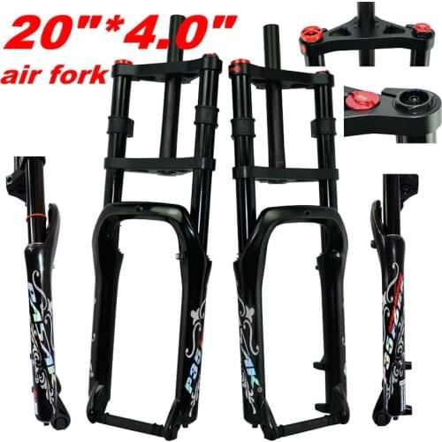 Fat Fork 20x4.0 Inch Snowtruck Fat Bicycle Double Shoulder Air forks MTB Downhill Plug Fat Bike 135mm Space magnesium alloy