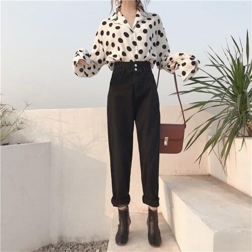 2021 All-Match Casual Jeans Loose Denim Harem Pants High Waist Denim Jeans Womens New Fashion Womens Pants
