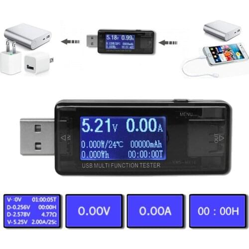 4V-30V 0-5A USB Tester Current Voltage Digital Dispay Charger Capacity Doctor Quick Charge Power Bank Meter Voltmeter Temperatur