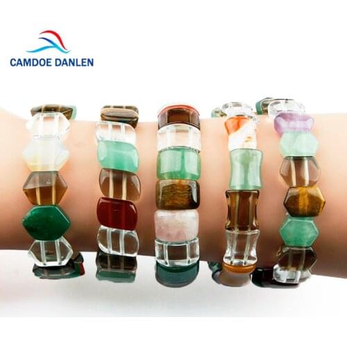 CAMDOE DANLEN Natural Crystal Bracelet Charm Trendy Yoag Bangles Love Natural Stone Bracelet For Women Famous Brand Men Jewelry