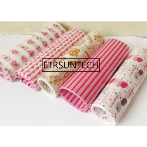 144sets Food Packing Paper Waterproof Food Wax Paper Cake Cookie Macaron Greaseproof Baking Sheet Packaging Paper