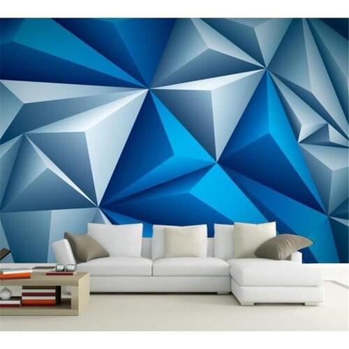 Beibehang 3D wallpaper custom mural wallpaper modern minimalist blue space three-dimensional wallpaper living room bedroom wall