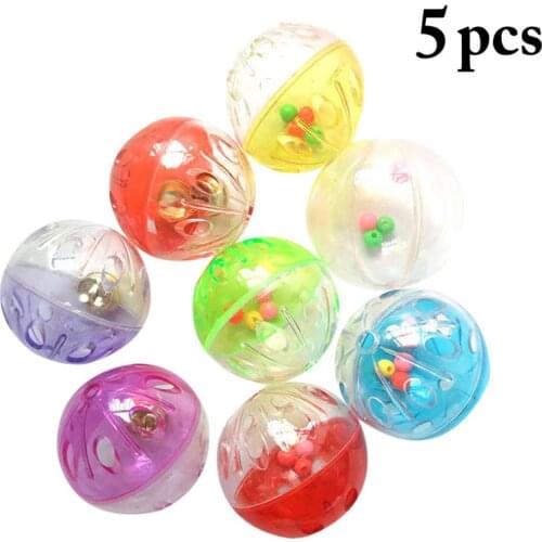 5pcs/set Candy Colors Pet Ball Toys Creative Mini Plastic Pet Playing Ball Pet Interactive Toy Cat Favors Pet Supplies