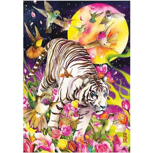Tiger pattern 5D DIY full diamond cross stitch diamond mosaic home decoration
