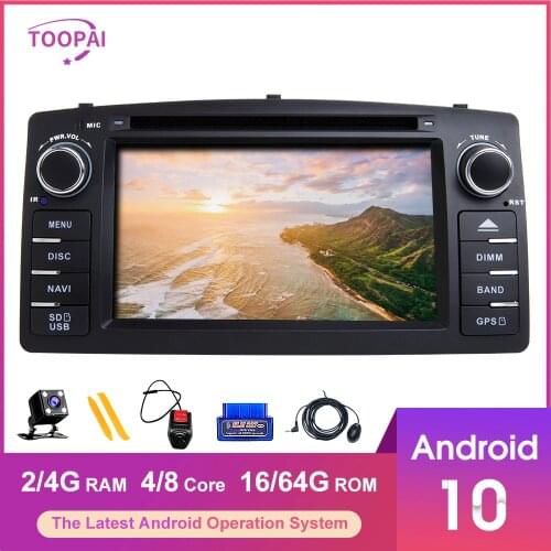TOOPAI Android 10 For Toyota Corolla E120 Altis E120 BYD F3 Car Multimedia Player GPS Navigation Auto Radio Stereo Head Unit