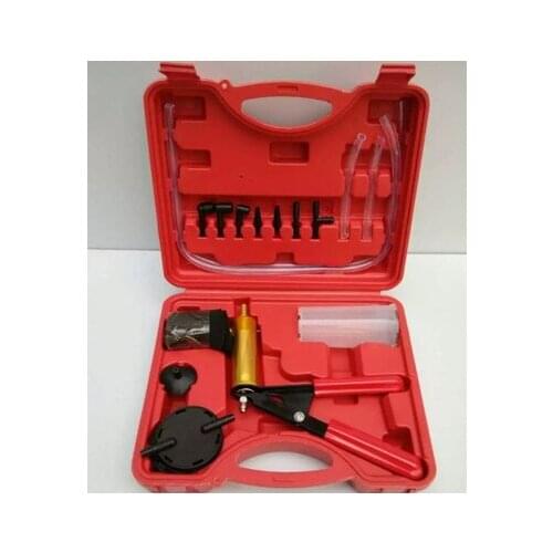 Car Auto Hand Held Vacuum Pistol Pump Brake Bleeder Adaptor Fluid Reservoir Tester Kit 2 in 1 Tool Kits HT1190