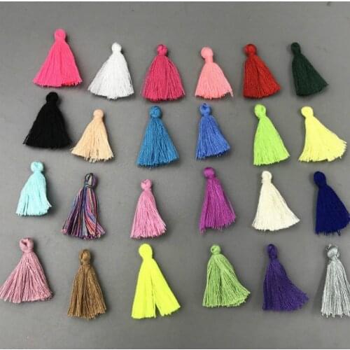 DIY 200pcs Variety colors Cotton Thread Tassel Charm Pendant Tassels Jewelry 30mm