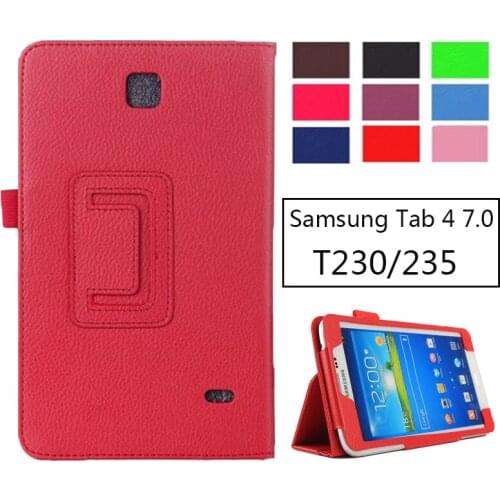 SM-T231 SM-T230 Litchi PU Leather Flip Case Cover For Samsung Galaxy Tab 4 7.0 T230 T231 T235 Stand Cases 7 inch Tablet