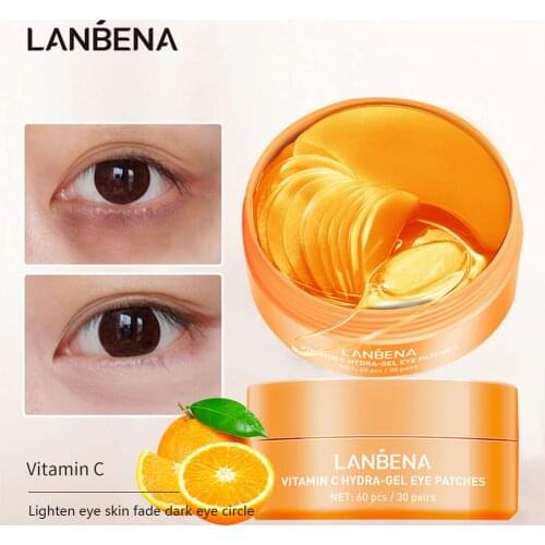 LANBENA Vitamin C Hydra-gel Eye Patches Antioxidant Erase Remove Dark Circles Eye Bag Eye Mask Fade Fine Lines Brighten Skin New