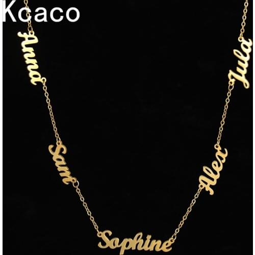 Custom Multiple Personalized Name Necklaces Jewelry Chain Pendant Name Gold Necklace for Women Men Stainless Steel Gifts