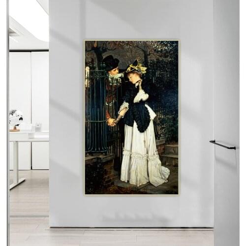 Citon James Tissot《The Farewell》Canvas Art Oil Painting Artwork Print Poster Picture Wall Decor Home Living Room Decoration