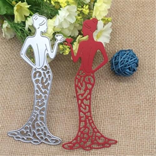 Beauty lady heart dress girl METAL CUTTING DIES Stencil Scrapbooking Photo Album Card Paper Embossing Craft DIY