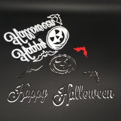 Happy Halloween, pumpkin, bat metal cutting mold scrapbook photo album decoration DIY handmade art