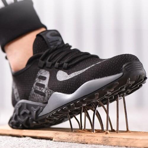 Male Indestructible Shoes Safety Work Shoes Anti-smash Anti-puncture Industrial Shoes Non-slip Work Sneakers Steel Toe Shoes