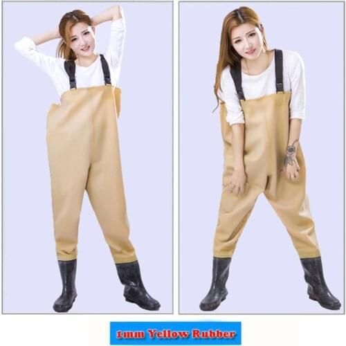 1mm Soft Rubber Waders Fishing Breathable Pants Wading Rubber Boots Waterproof Suit for Fishing Fly neoprene bota pesca Fast dry