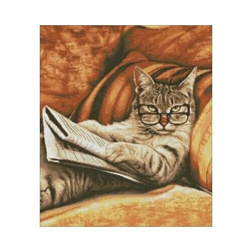 No Printing Kit Smart CatNeedlework,For Embroidery,DIY 14CT Unprinted Arts Cross stitch kits Set Cross-Stitching Home Decor