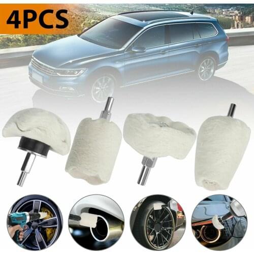 Buffing Wheel Set for Drill with 1/4" Shafts Flannelette Cotton Cotton Mounted Cone/Column/Mushroom/T-shaped