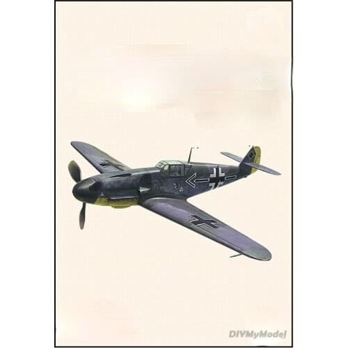 DIYMyModeI German bf-109f2 fighter 1:48 DIY Handcraft Paper Model KIT Handmade Toy Puzzles Gift Movie props