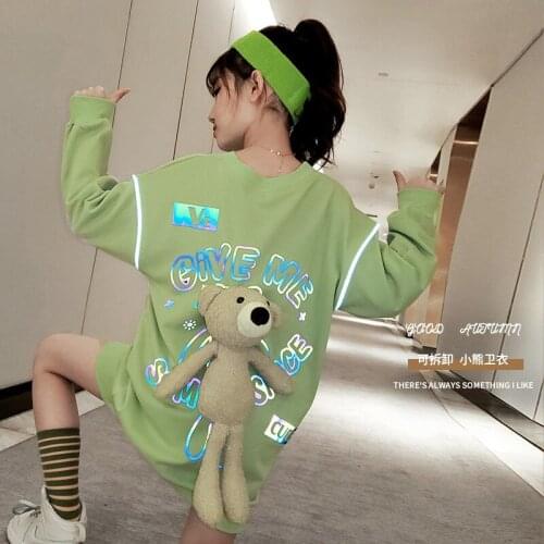 New Letter Luminous Spring Autumn Tops Hoodies Girls Sweatshirts Jacket Coat Kids Overcoat Outwear Teenager High Quality