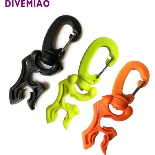 SCUBA diving equipment hose holder BCD Double Hose hook with swivel For SCUBA Dive tank hose regulator pressure tube