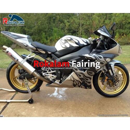 Fairings For Yamaha R1 YZF1000 2002 2003 Black Silver Sport Motorcycle Aftermarket Body Kit (Injection Molding)