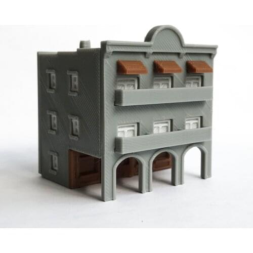 Outland Models City Classic 3-Story Arcade Building Z Scale 1:220 Train Layout