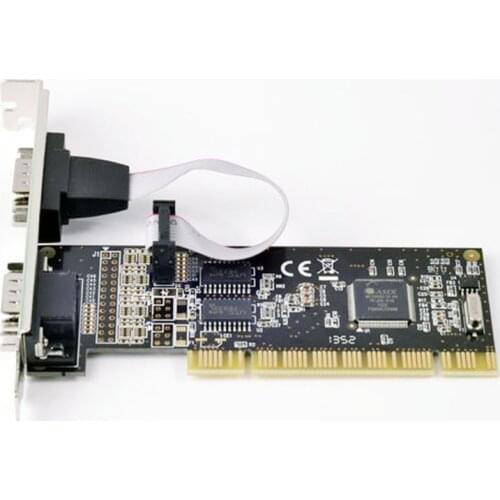 PCI to 2 Ports RS232 COM DB9 Pin Serial Card Adapter MCS9865 Chipset for Moschip