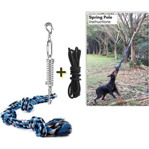 Pet Police Dog Traning Tools Spring Pole Dog Rope Toy Dog Tug Of War Toys Outdoor Pet Exercise Rope Bungee Jumping Dog Rope Toy