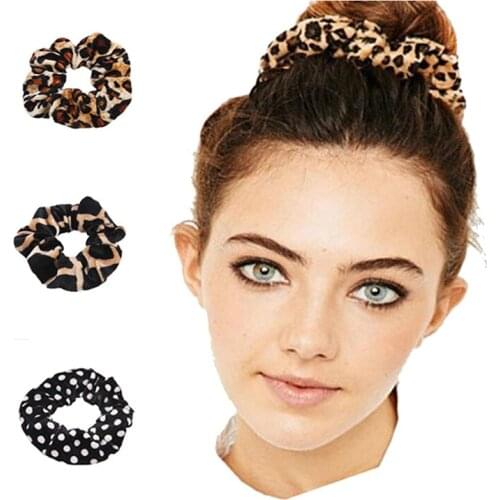 Gold Velvet Elastic Headband Autumn and Winter Style Leopard Head Ring Medium Size Ponytail Coiled Hair Head Flowers