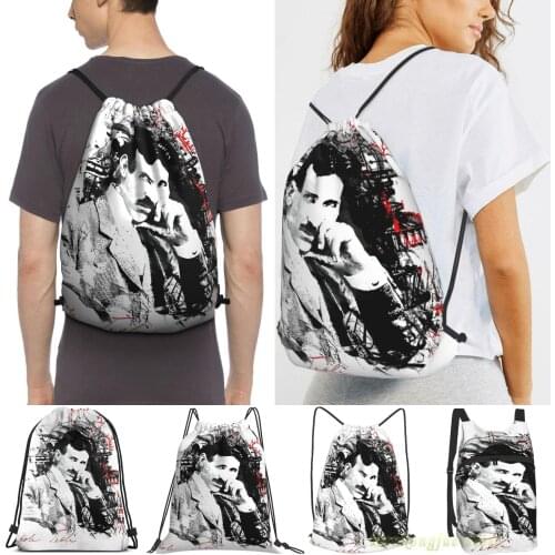 Men Sackpack Strap Bags Nikola Tesla(2) Women Purpose Drawstring Backpacks Outdoor Travel Backpacks For Gym Training Fitness Bag