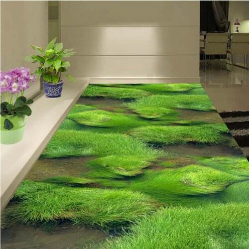 Custom Photo self-adhesive 3D floor liver green liver PVC waterproof floor Home Decoration 3d floor wallpapers
