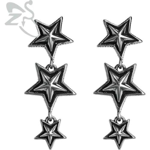 Start Stud Earrings Punk Style Ear Pin Fashion Earrings For Women Oorbellen Stainless Steel Pendientes Hombre Piercing Brincos