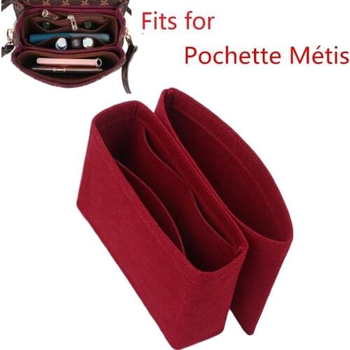 Fits For Pochette Métis Flap Felt Cloth Insert Bag Organizer Makeup Handbag Organizer Travel Inner Purse Portable Cosmetic Bags