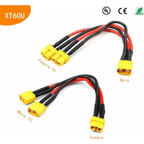 XT60 XT60U XT60 U Connector Plug Socket Cable Wire Female Male Gold-Plated for Drone Helicopter Li Lithium Ion Battery Amass