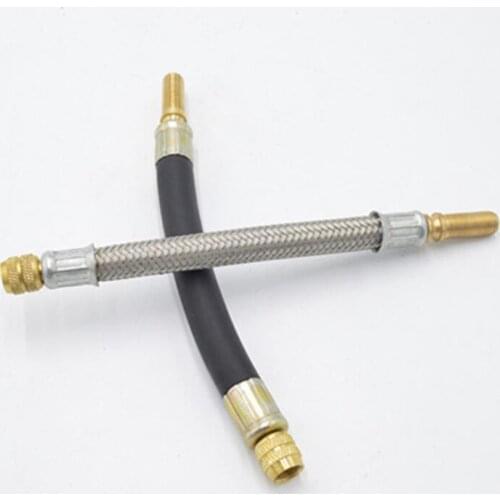 Newly Stainless Steel Extended Nozzle Braided Wheel Tire Tyre Valve Extension Adapter - 150mm