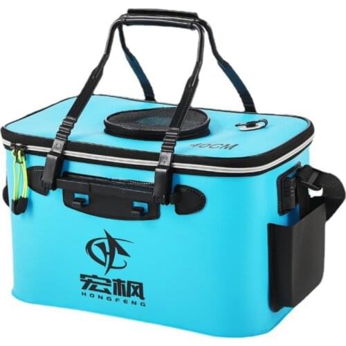 Outdoor EVA Bags Folding Fishing Thicken Live Fish Box Tank Bucket Camping Collapsaible Fishing Tackle Storage Bags