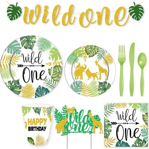 Wild One Theme Party Disposable Tableware Set Decor Plate Napkin For Decoration Baby Shower Birthday Wedding Kids Adult Supplies