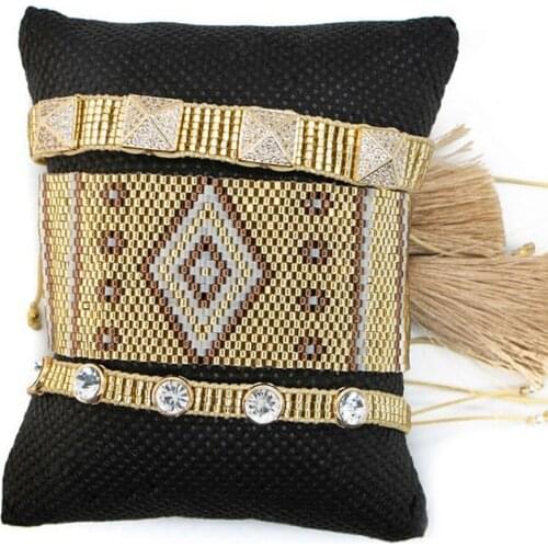 ZHONGVI Miyuki Bead Bracelet For Ladies Adjustable Rope Jewelry Handmade Tassel Jewelry Rhinestone Pulsera 2021 Winter Bracelets